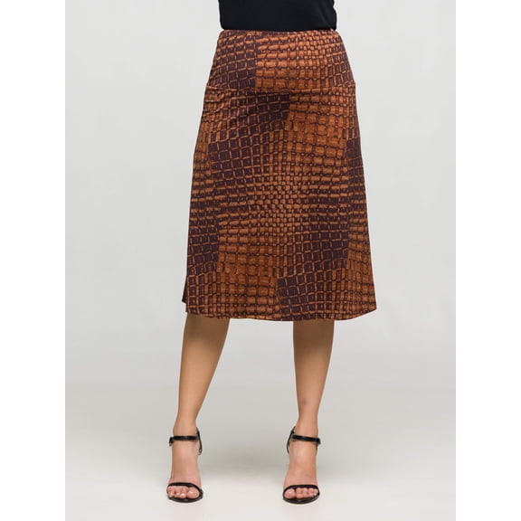 Womens Geometric Print A-Line Skirt