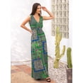 thumbnail image 1 of Womens Geometric Print V-Neck Maxi Dress, 1 of 5
