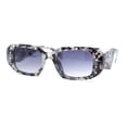thumbnail image 1 of Womens Geometric Square Bevel Rectangle Rhinestone Jewel Plastic Sunglasses Slate Tortoise - Smoke, 1 of 4