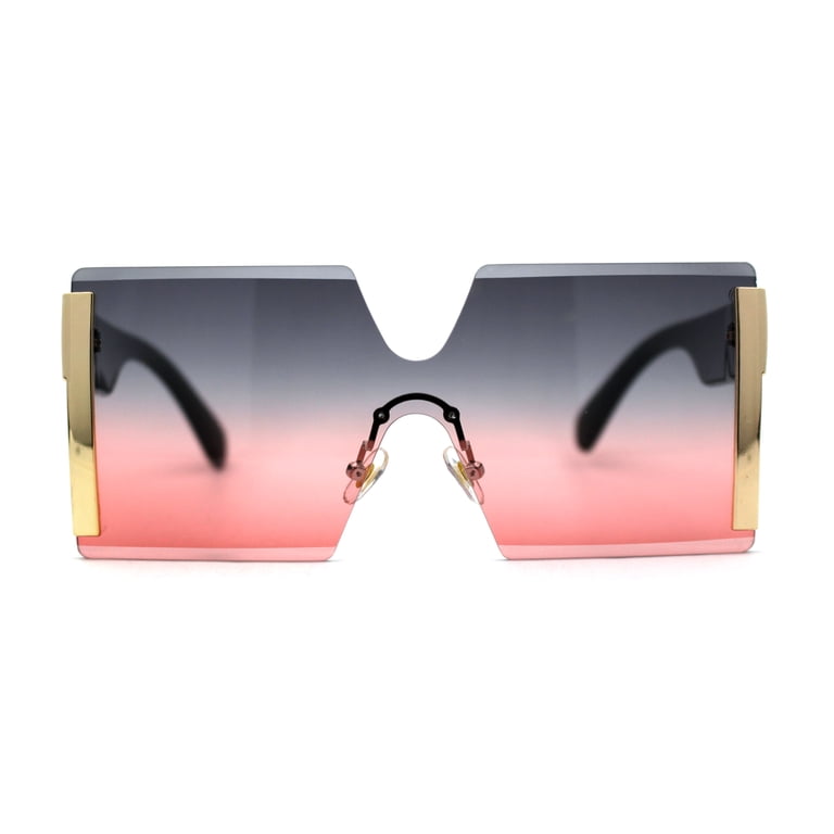 Red and Black Square Women\'s Sunglasses with Gold Logo c23ee94b-4d8c-4911-b4da-  main image 4