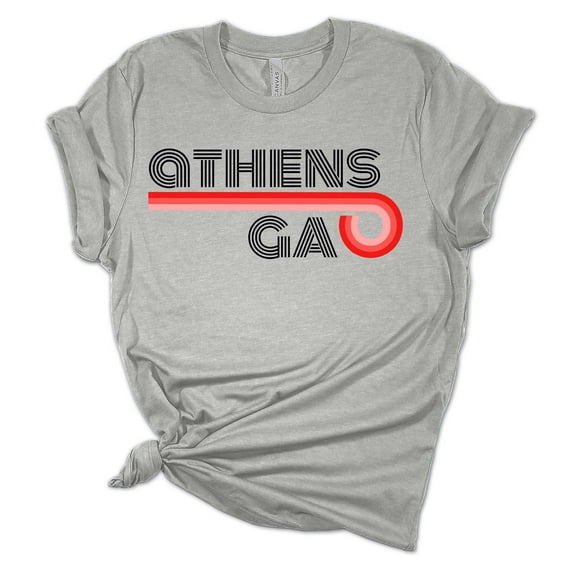 Womens Georgia Football Athens, GA Unisex Fit Short Sleeve T-shirt Graphic Tee-Sports Grey-large