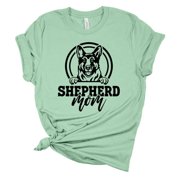 Womens German Shepherd Tshirt German Shepherd Mom Short Sleeve T-shirt-Mint-small