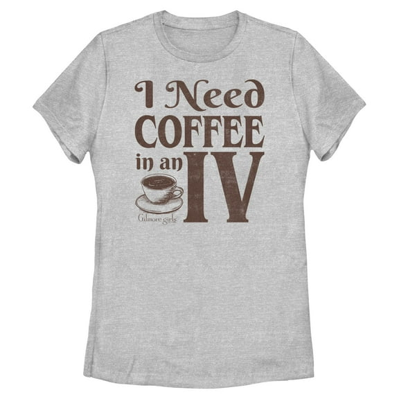 Womens Gilmore Girls I Need Coffee In An IV Quote T Shirt