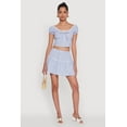thumbnail image 1 of Womens Gingham Lace Trim Tiered Mini Skirt, 1 of 4
