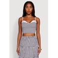 thumbnail image 1 of Womens Gingham Smocked Back Bustier Top, 1 of 5