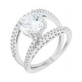 thumbnail image 1 of Womens Girana 3 CT Cubic Zirconia Rhodium Contemporary Ring, Clear - Size 7, 1 of 1