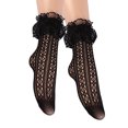 thumbnail image 1 of Womens Girl Elegant Lace Ankle Socks Ruffle Frilly Dress Socks Hollowout Patterned Fishnets Mesh Lace Trim Socks Hosiery, 1 of 8