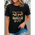 thumbnail image 1 of Womens This Girl Is Retired Est. 2025 Floral Graphic Tees Heartwarming Retirement - Themed Print T - shirts Comfortable Short Sleeve Casual Daily Wear Tops Perfect For Retirees, 1 of 5