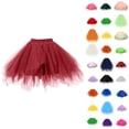 thumbnail image 1 of Womens Girls Colourful Halloween costumes Puffy Tutu Layered Tulle Petticoat Skirt for Party Deep Red, 1 of 3