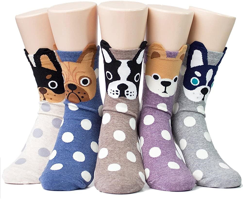Womens Girls Funny Novelty Ankle Socks Cute Cartoon Animal Dog Cat Soft