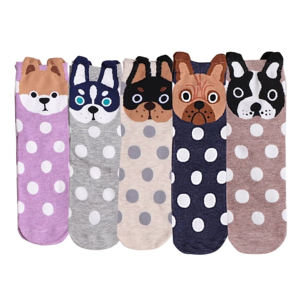 Womens Girls Funny Novelty Ankle Socks Cute Cartoon Animal Dog Cat Soft Cotton Crew Socks Casual