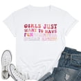 thumbnail image 1 of Womens Girls Just Want To Have Fundamental Human Rights Feminist T-Shirt White 2X-Large, 1 of 5