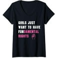 thumbnail image 1 of Womens Girls Just Want to Have Fundamental Rights Funny T Shirts V-Neck T-Shirt, 1 of 3