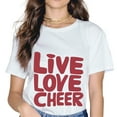 thumbnail image 1 of Womens Girls Live Love Cheer Girl Cheerleading Cheerleader T-Shirt, 1 of 4