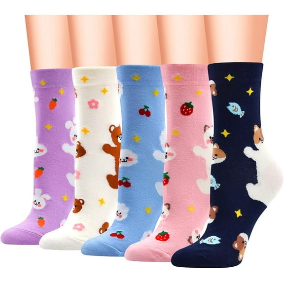 Womens Girls Novelty Funny Crew Socks Cute Animal Bear Socks for Girl's Gift