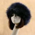 thumbnail image 1 of Womens Girls Russian Style Fluffy Hat Faux Fur Headband Cap Winter Warmer Hat, 1 of 2