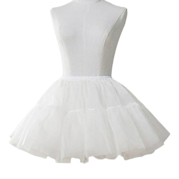 Womens Girls Short Tulle Skirt 1950s 6 Layer Tutus Pleated Skirts Petticoat Crinolines Hoopless Short Length Underskirt