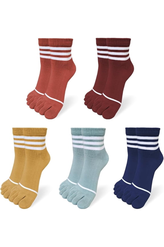 Womens Girls Toe Socks Five Fingers Cute Socks Colorful Ankle Socks Athletic Running Socks Toe Seperated Socks