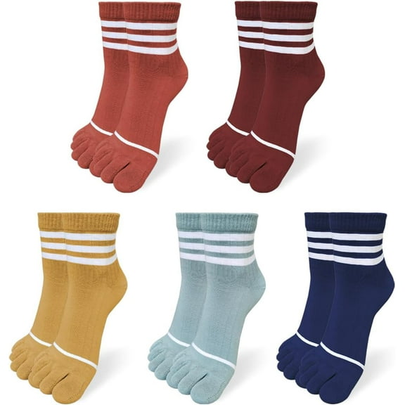 Womens Girls Toe Socks Five Fingers Cute Socks Colorful Ankle Socks Athletic Running Socks Toe Seperated Socks