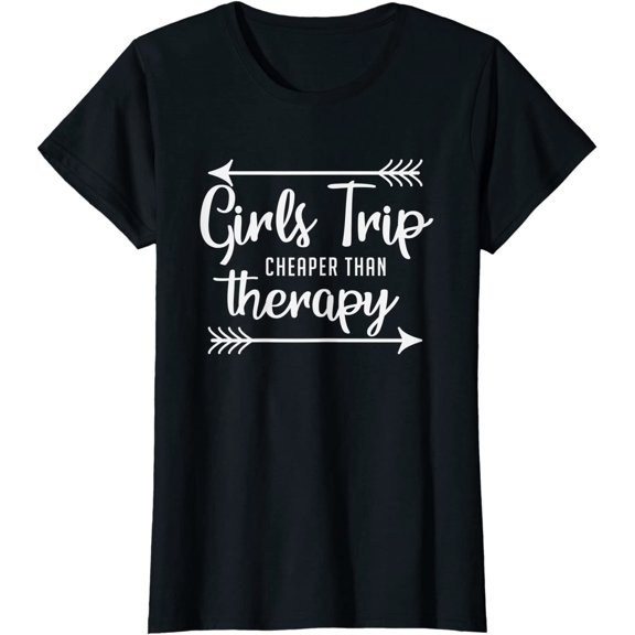 Womens Girls Trip Therapy Travel Vacation Night Out T-Shirt