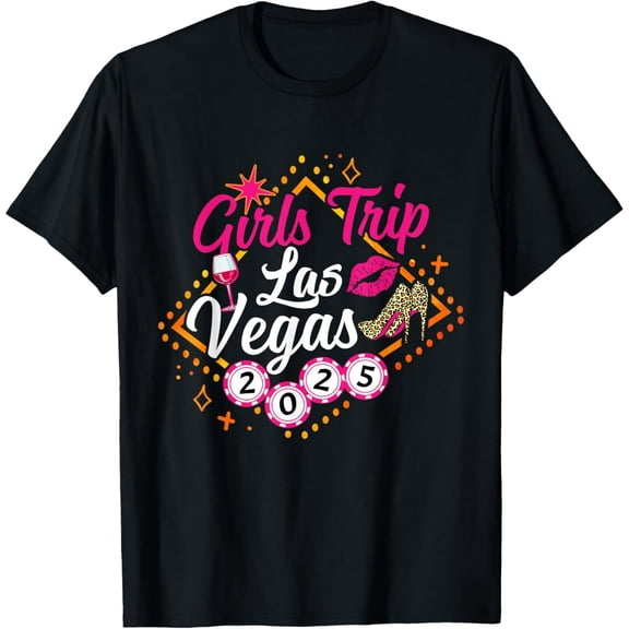 Womens Girls Trip Vegas 2025 Girls Weekend Friends Matching T-Shirt
