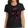 thumbnail image 1 of Womens Give Cancer The Boot Breast Cancer Awareness Round Neck T-Shirt Black 2X-Large, 1 of 5