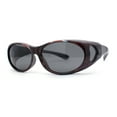 thumbnail image 1 of Womens Glare Blocking Polarized Lens 60mm Fit Over Oval Sunglasses Dark Red - Black, 1 of 4