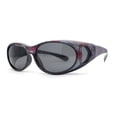 thumbnail image 1 of Womens Glare Blocking Polarized Lens 60mm Fit Over Oval Sunglasses Flower - Black, 1 of 4