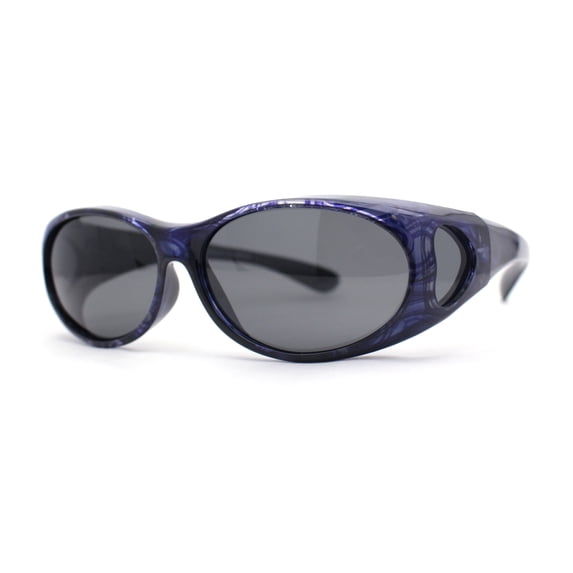 Womens Glare Blocking Polarized Lens 60mm Fit Over Oval Sunglasses Purple - Black