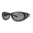 thumbnail image 1 of Womens Glare Blocking Polarized Lens 60mm Fit Over Oval Sunglasses Red - Black, 1 of 4