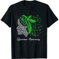 thumbnail image 1 of Womens Glaucoma Awareness Shirt Green Woman Face Faith Hope Love T Shirts Black Large, 1 of 5
