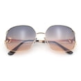 thumbnail image 1 of Womens Glitter Button Jewel Ribbon Hinge Metal Butterfly Sunglasses Gold - Black Brown, 1 of 8