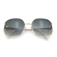 thumbnail image 1 of Womens Glitter Button Jewel Ribbon Hinge Metal Butterfly Sunglasses Gold - Green, 1 of 8