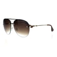 thumbnail image 1 of Womens Glitter Edge Trim Luxury Designer Rimless Pilots Sunglasses Gold Blue Brown, 1 of 4