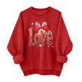 thumbnail image 1 of Womens Glitter Love Sweatshirt Valentines Day Bow Graphic Pullover Long Sleeve Crewneck Tops Sparkle Pink Holiday Shirt, 1 of 6