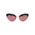 thumbnail image 1 of Womens Glitter Nugget Stud Half Rim Round Cat Eye Sunglasses Gold Black Burgundy, 1 of 4