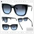 thumbnail image 1 of Womens Glitter Trim Oversized Cat Eye Luxe Plastic Sunglasses Black Blue - Navy, 1 of 8