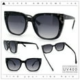 thumbnail image 1 of Womens Glitter Trim Oversized Cat Eye Luxe Plastic Sunglasses Slate Tortoise - Smoke, 1 of 8
