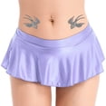 thumbnail image 1 of Womens Glossy Short Skirt Wetlook Shiny Skater Dance Party Skirt Clubwear, 1 of 14