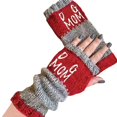 thumbnail image 1 of Womens Gloves Fingerless Gloves 8 Color Knitted Half Finger Gloves With Fashionable Letter Design For Daily Use Winter Gloves, 1 of 3