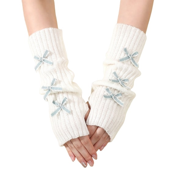Womens Gloves Fingerless Gloves With Bow Soft Knit Wrist Decorative For Cold Weather Multiple Colors Available Winter Gloves