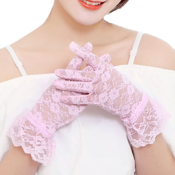 Womens Gloves Lace Short Tea Party Wedding Prom Formal Gloves Costume Gloves