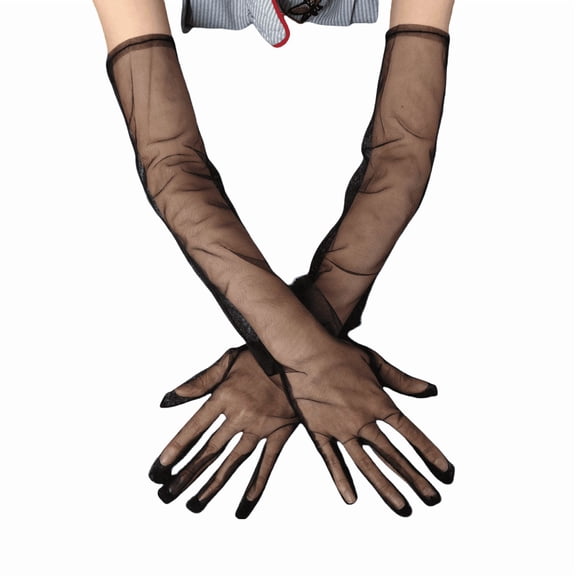 Womens Gloves Long Sheer Tea Party Wedding Prom Formal Gloves Costume Gloves