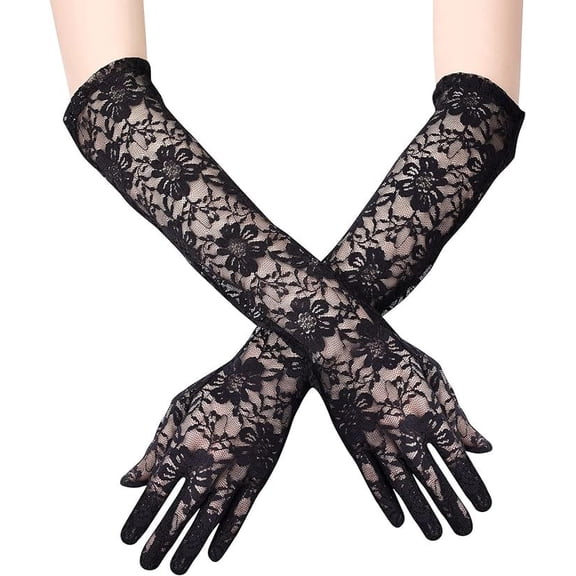 Womens Gloves Long lace Tea Party Wedding Prom Formal Gloves Costume Gloves