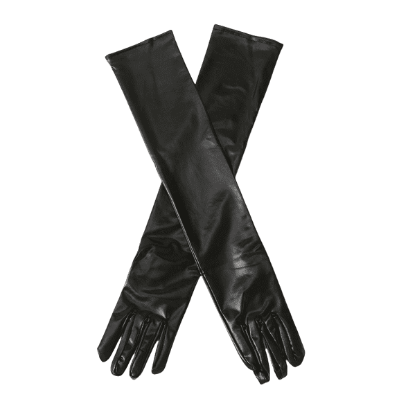 Womens Gloves Metalic Long Tea Party Wedding Prom Formal Gloves Evening Costume Gloves with Feather