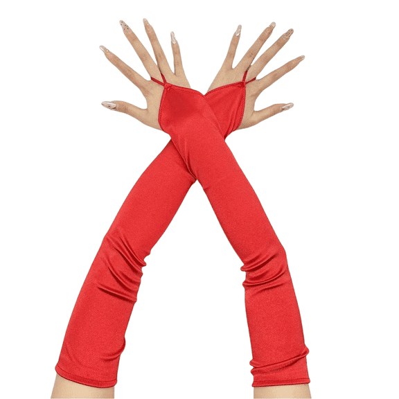 Womens Gloves Satin Long Tea Party Wedding Prom Formal Gloves Costume Gloves for Girls