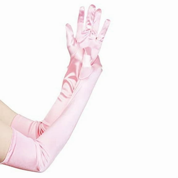 Womens Gloves Satin Long Tea Party Wedding Prom Formal Gloves Costume Gloves