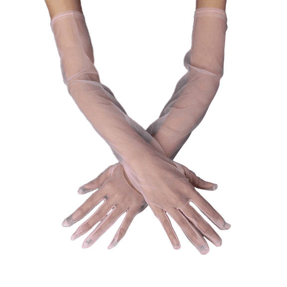 Womens Gloves Sheer Long Tea Party Wedding Prom Formal Gloves Costume Gloves