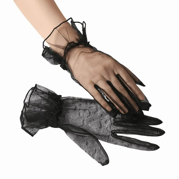 Womens Gloves Sheer Short Tea Party Wedding Prom Formal Gloves Costume Gloves