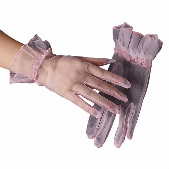 Womens Gloves Sheer Short Tea Party Wedding Prom Formal Gloves Costume Gloves